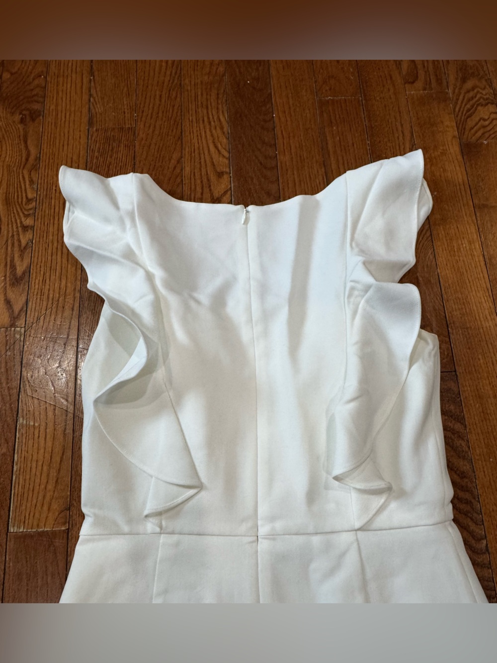 French Connection White Ruffle Sleeve A-Line Dress - Picture 5 of 9
